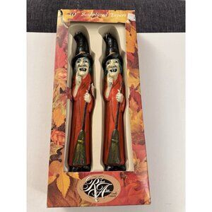 Wicked Witch 10" Halloween Taper Candle Set New In Box Spooky Fall Vintage X4